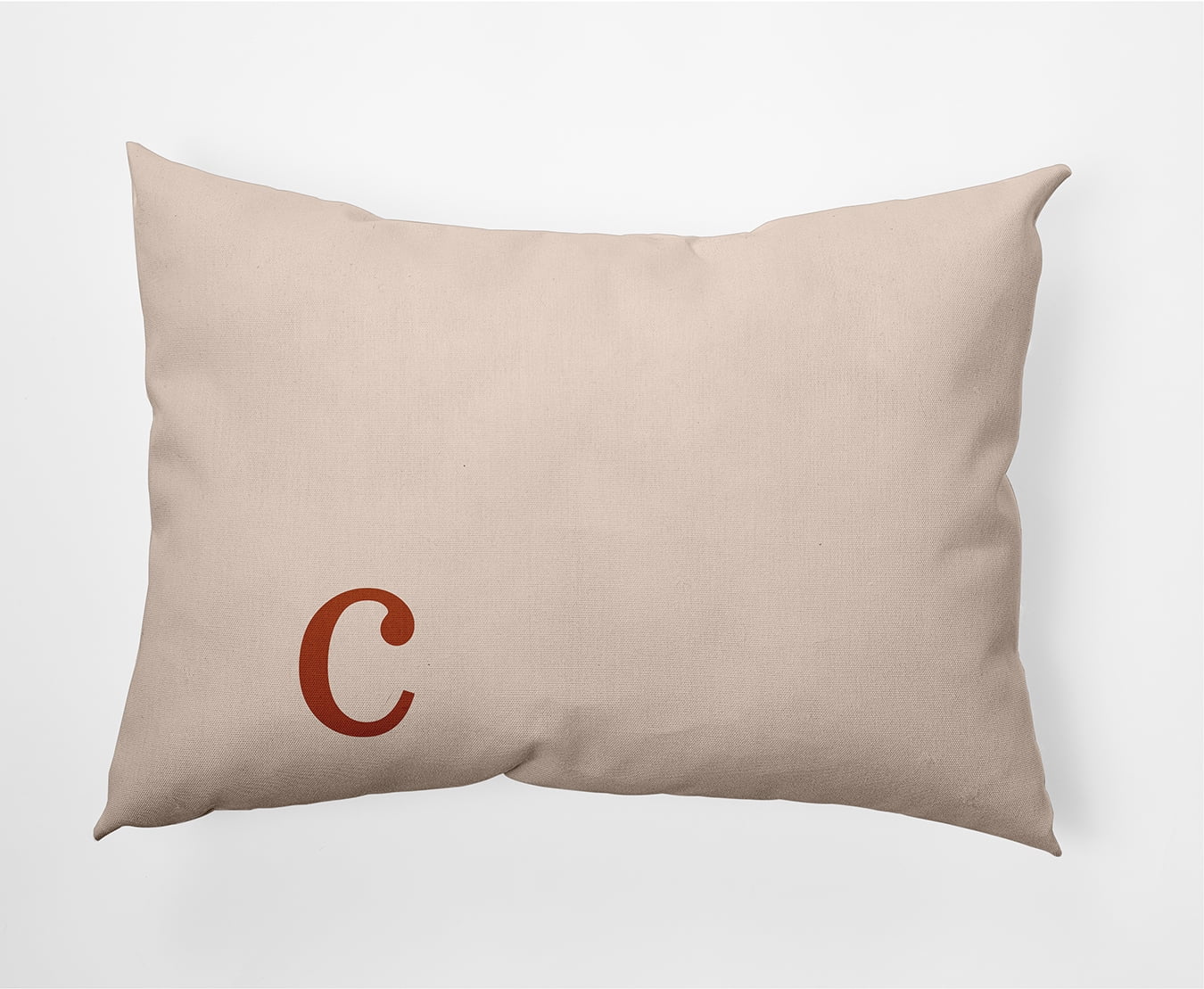 Simply Daisy 14" x 20" Modern Monogram Decorative Throw Pillow, Sienna