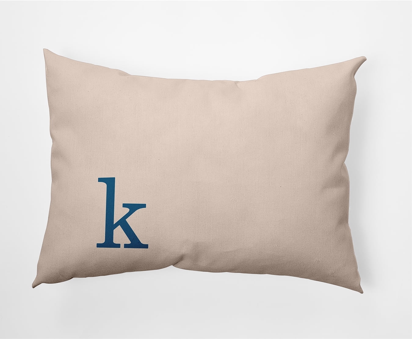 Simply Daisy 14" x 20" Modern Monogram Indoor/Outdoor Polyester Throw Pillow, Autumn Blue