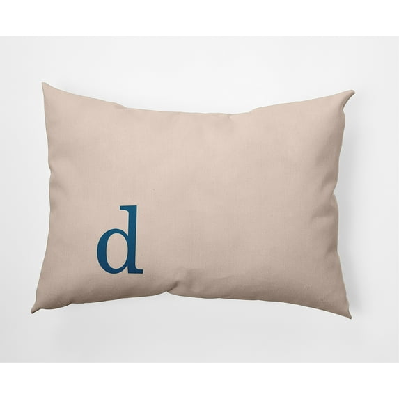 Simply Daisy 14" x 20" Modern Monogram Indoor/Outdoor Polyester Throw Pillow, Autumn Blue