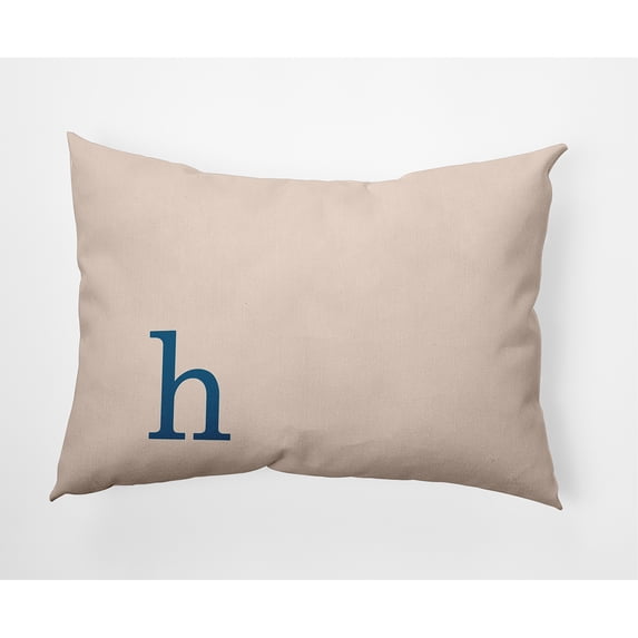 Simply Daisy 14" x 20" Modern Monogram Indoor/Outdoor Polyester Throw Pillow, Autumn Blue