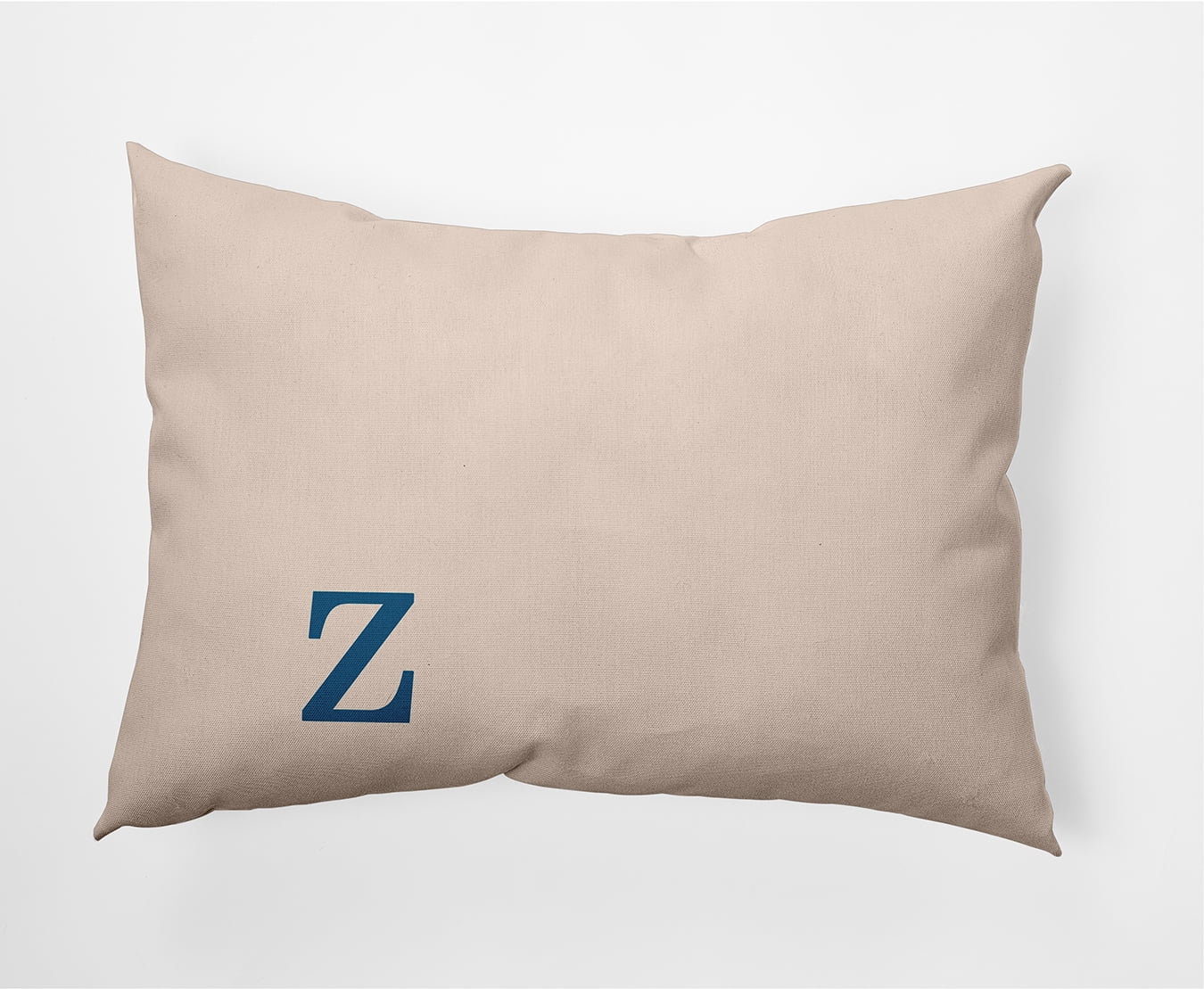 Simply Daisy 14" x 20" Modern Monogram Indoor/Outdoor Polyester Throw Pillow, Autumn Blue