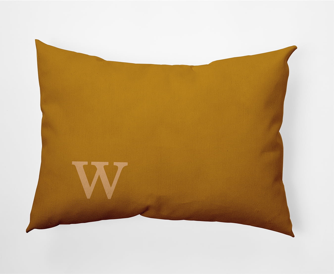 Simply Daisy 14" x 20" Modern Monogram Indoor/Outdoor Polyester Throw Pillow, Autumn Gold