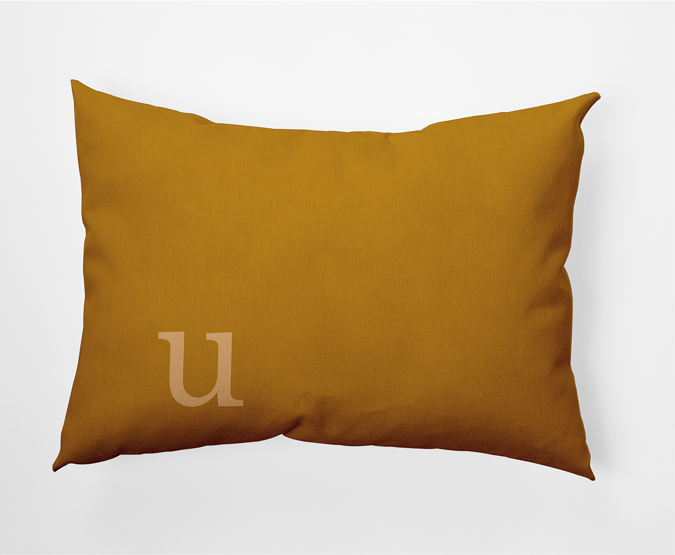 Simply Daisy 14" x 20" Modern Monogram Indoor/Outdoor Polyester Throw Pillow, Autumn Gold