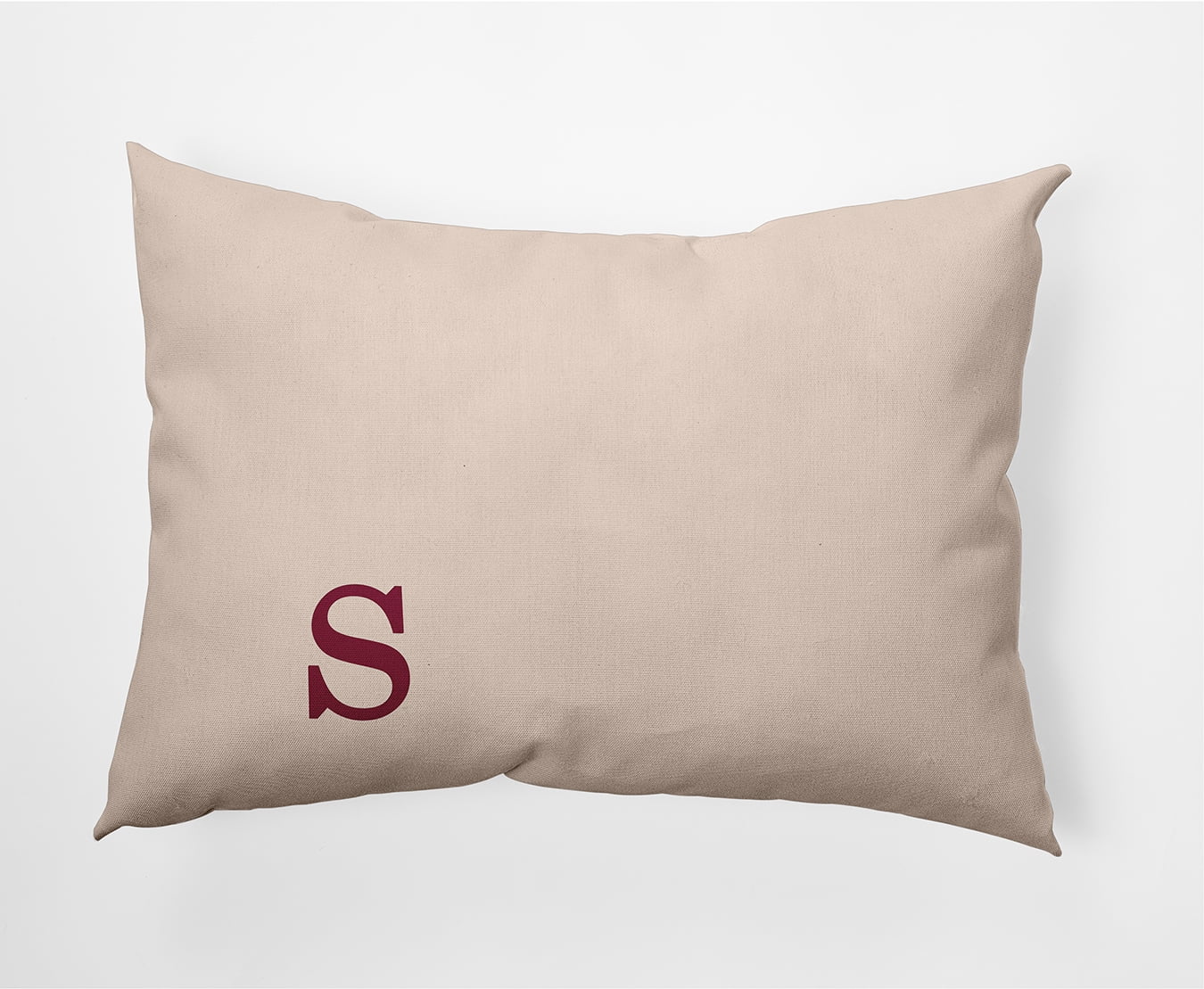 Simply Daisy 14" x 20" Modern Monogram Indoor/Outdoor Polyester Throw Pillow, Cranberry