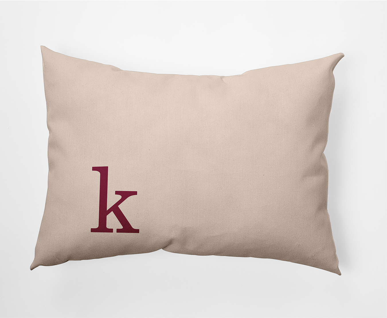 Simply Daisy 14" x 20" Modern Monogram Indoor/Outdoor Polyester Throw Pillow, Cranberry