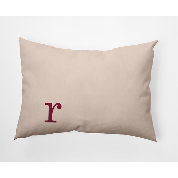 Simply Daisy 14" x 20" Modern Monogram Indoor/Outdoor Polyester Throw Pillow, Cranberry