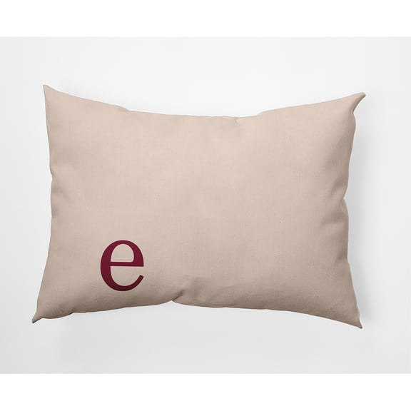 Simply Daisy 14" x 20" Modern Monogram Indoor/Outdoor Polyester Throw Pillow, Cranberry
