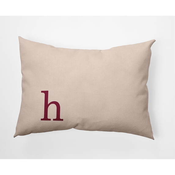 Simply Daisy 14" x 20" Modern Monogram Indoor/Outdoor Polyester Throw Pillow, Cranberry
