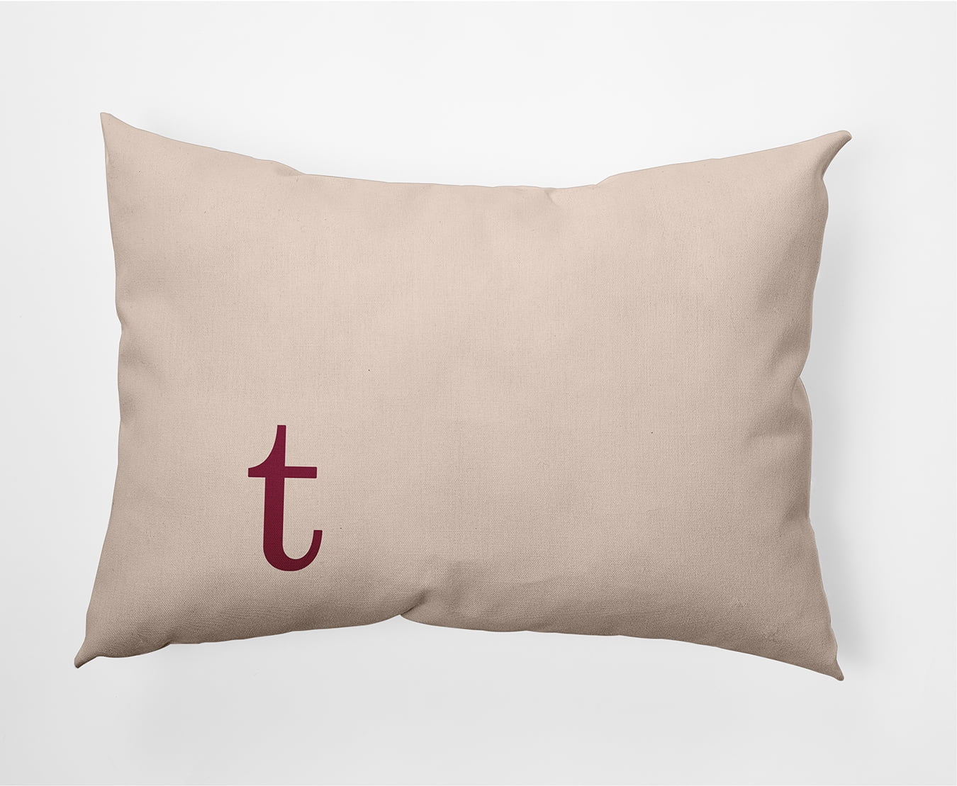 Simply Daisy 14" x 20" Modern Monogram Indoor/Outdoor Polyester Throw Pillow, Cranberry