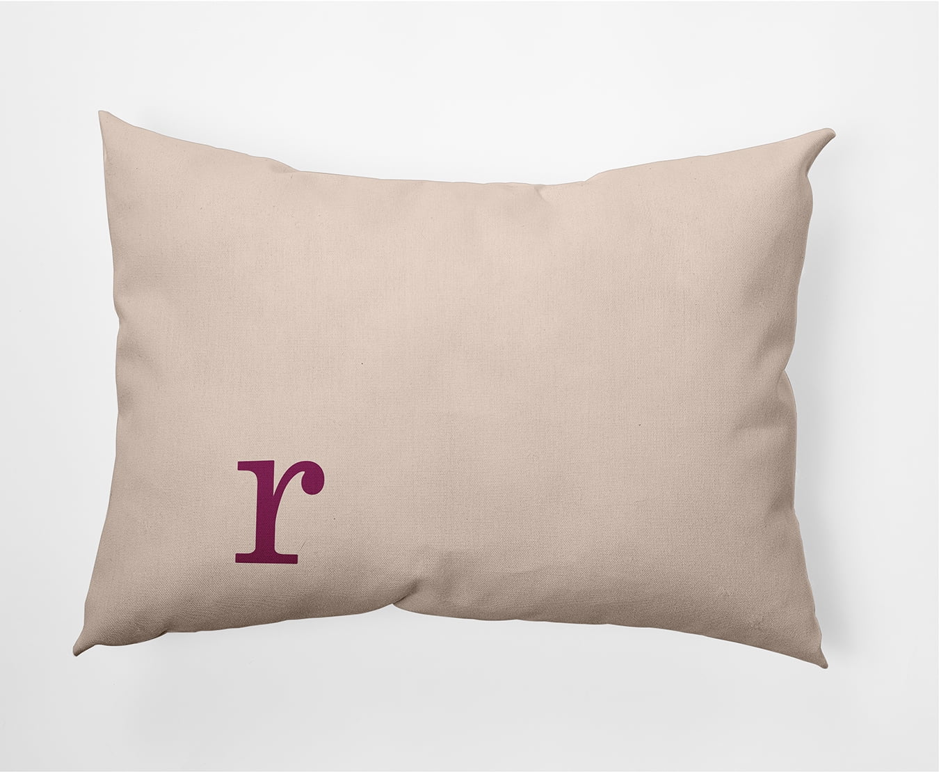 Simply Daisy 14" x 20" Modern Monogram Indoor/Outdoor Polyester Throw Pillow, Dusty Rose