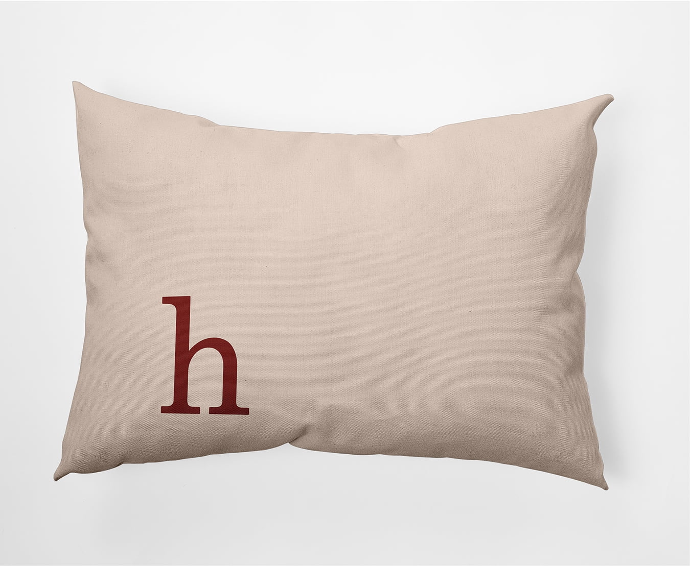 Simply Daisy 14" x 20" Modern Monogram Indoor/Outdoor Polyester Throw Pillow, Maple Red