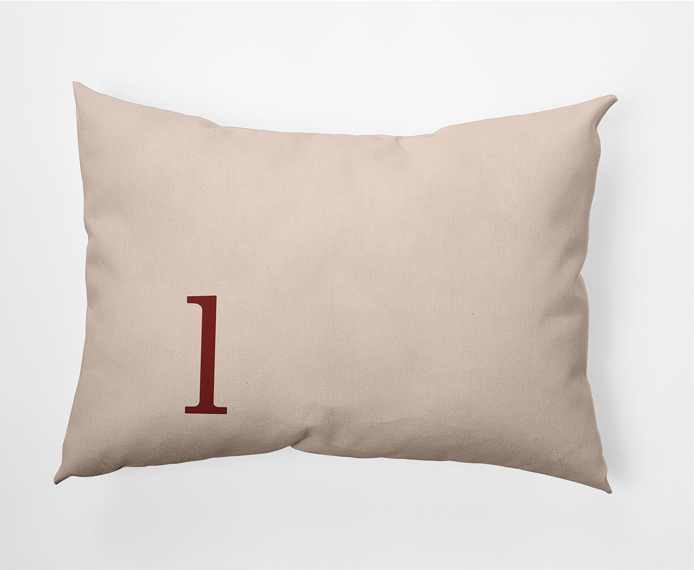 Simply Daisy 14" x 20" Modern Monogram Indoor/Outdoor Polyester Throw Pillow, Maple Red