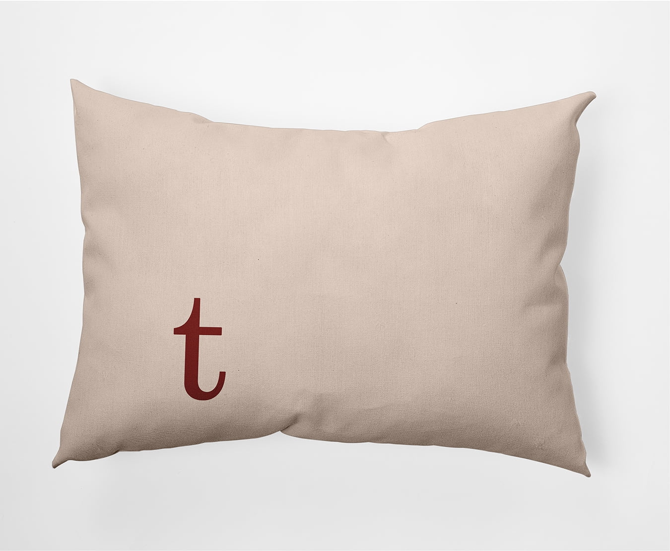 Simply Daisy 14" x 20" Modern Monogram Indoor/Outdoor Polyester Throw Pillow, Maple Red
