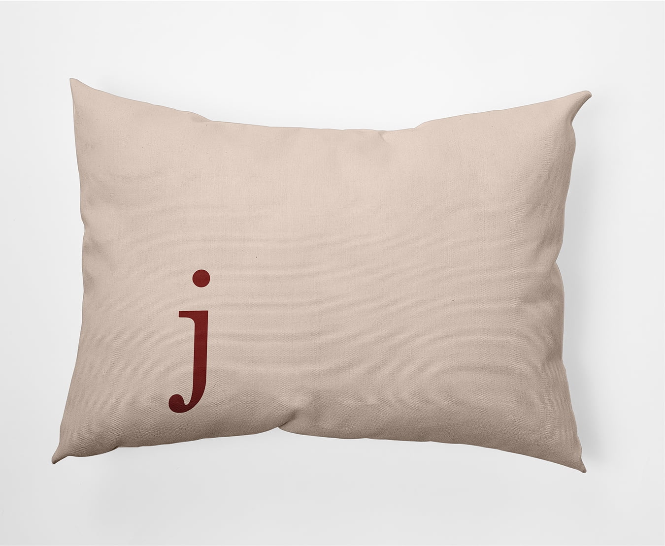 Simply Daisy 14" x 20" Modern Monogram Indoor/Outdoor Polyester Throw Pillow, Maple Red