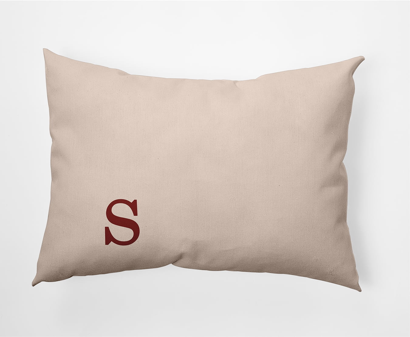Simply Daisy 14" x 20" Modern Monogram Indoor/Outdoor Polyester Throw Pillow, Maple Red