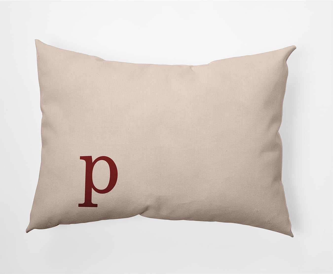 Simply Daisy 14" x 20" Modern Monogram Indoor/Outdoor Polyester Throw Pillow, Maple Red
