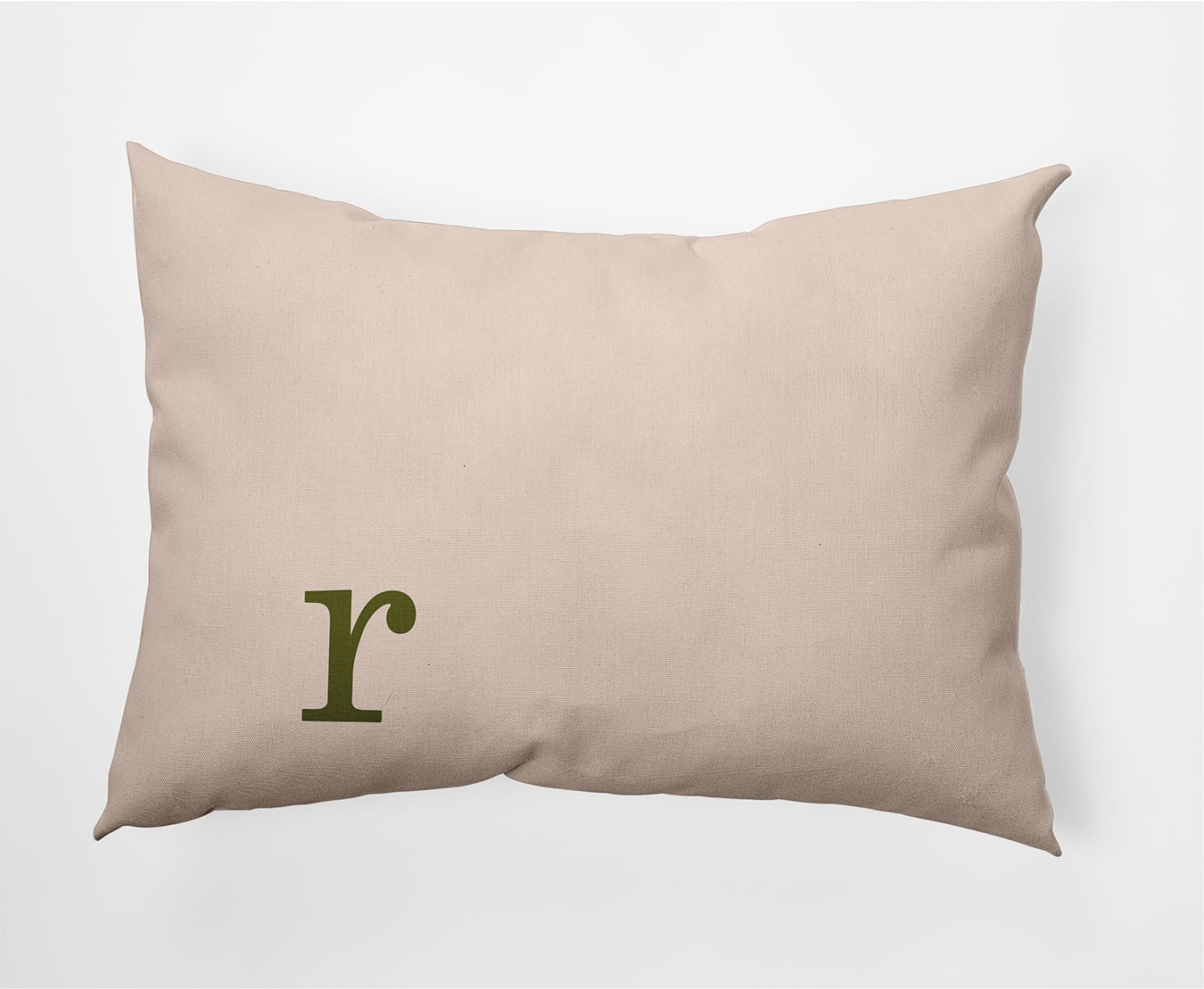 Simply Daisy 14" x 20" Modern Monogram Indoor/Outdoor Polyester Throw Pillow, Olive