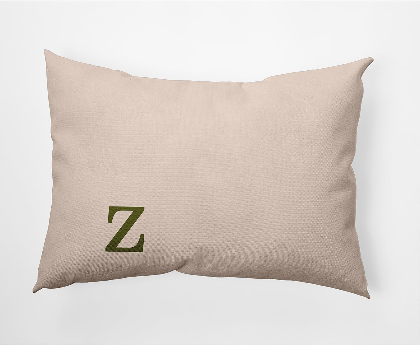 Simply Daisy 14" x 20" Modern Monogram Indoor/Outdoor Polyester Throw Pillow, Olive