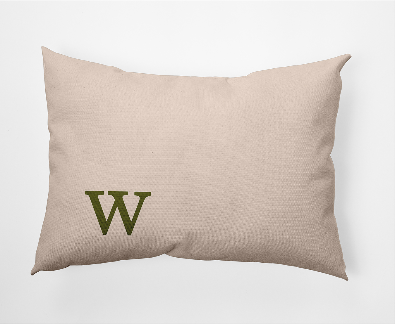 Simply Daisy 14" x 20" Modern Monogram Indoor/Outdoor Polyester Throw Pillow, Olive