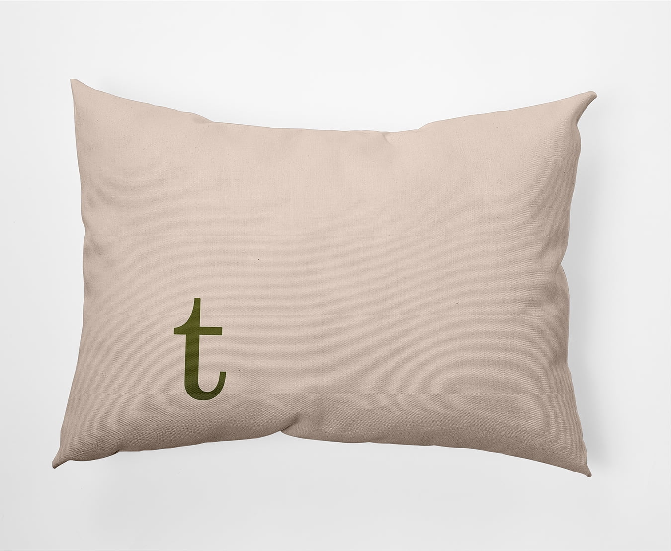 Simply Daisy 14" x 20" Modern Monogram Indoor/Outdoor Polyester Throw Pillow, Olive