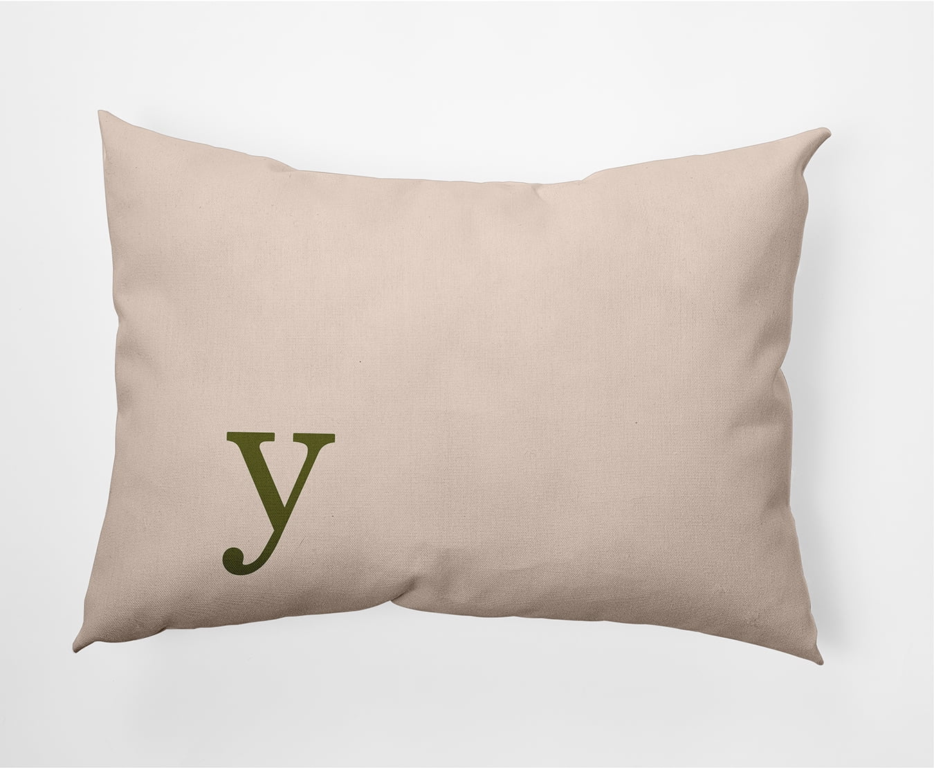 Simply Daisy 14" x 20" Modern Monogram Indoor/Outdoor Polyester Throw Pillow, Olive