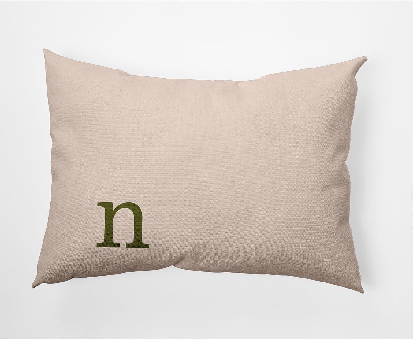 Simply Daisy 14" x 20" Modern Monogram Indoor/Outdoor Polyester Throw Pillow, Olive