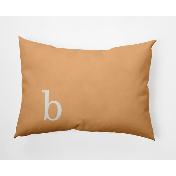 Simply Daisy 14" x 20" Modern Monogram Indoor/Outdoor Polyester Throw Pillow, Pale Gold