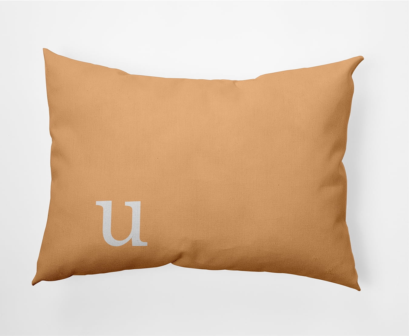 Simply Daisy 14" x 20" Modern Monogram Indoor/Outdoor Polyester Throw Pillow, Pale Gold
