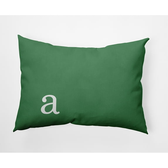 Simply Daisy 14" x 20" Modern Monogram Indoor/Outdoor Polyester Throw Pillow, Sage
