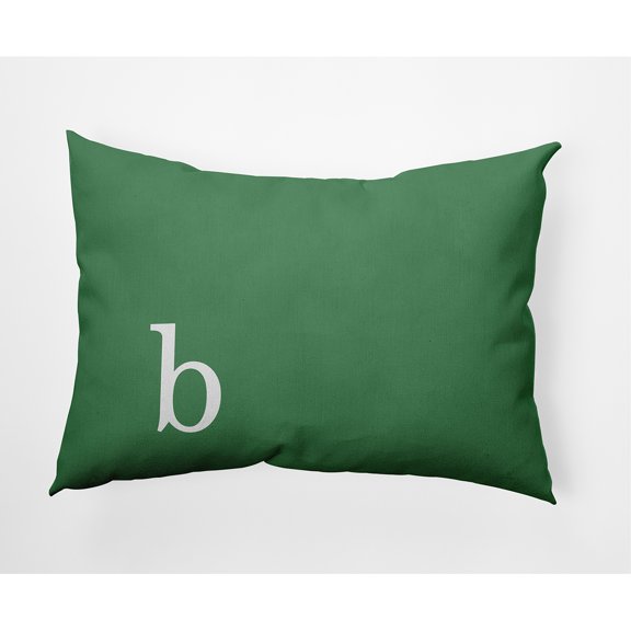 Simply Daisy 14" x 20" Modern Monogram Indoor/Outdoor Polyester Throw Pillow, Sage
