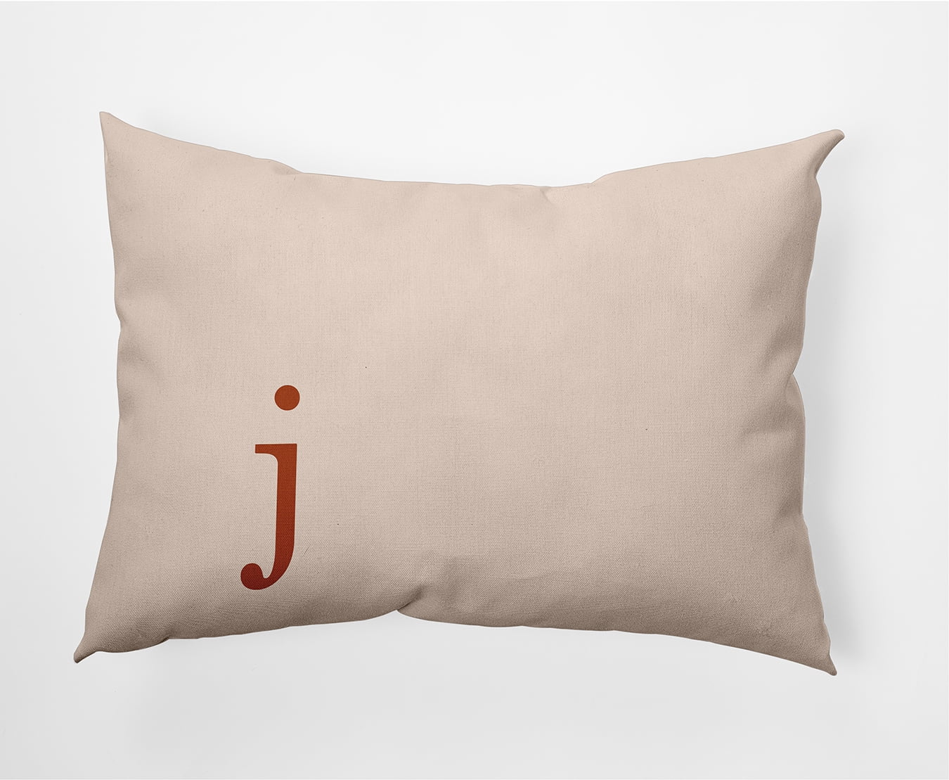 Simply Daisy 14" x 20" Modern Monogram Indoor/Outdoor Polyester Throw Pillow, Sienna