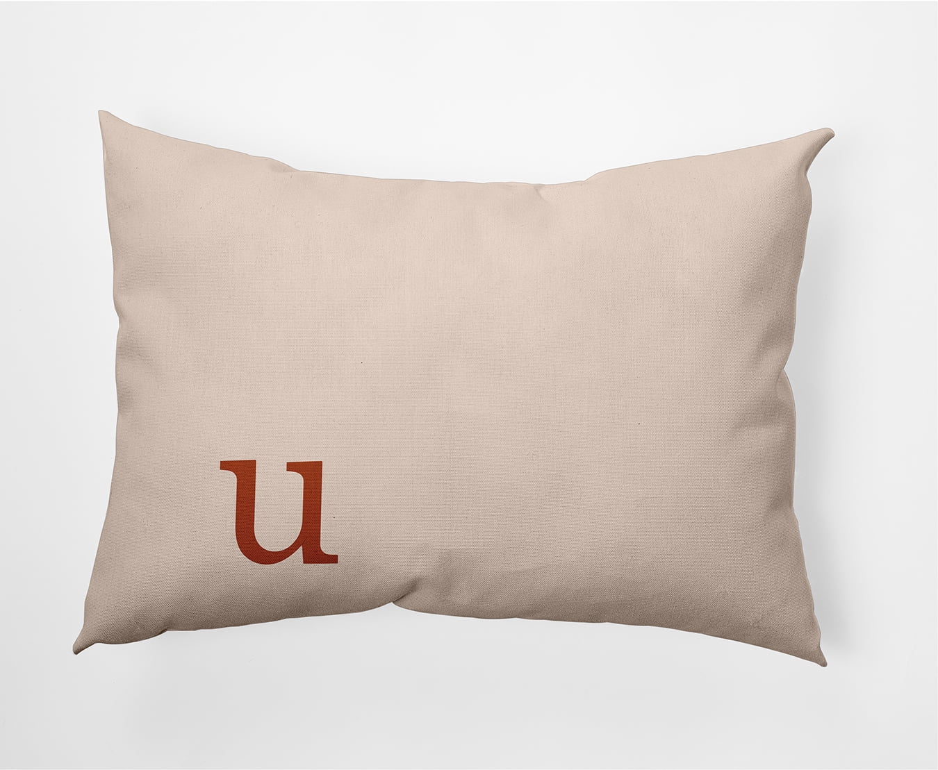 Simply Daisy 14" x 20" Modern Monogram Indoor/Outdoor Polyester Throw Pillow, Sienna
