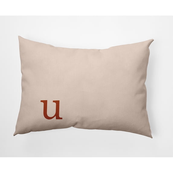 Simply Daisy 14" x 20" Modern Monogram Indoor/Outdoor Polyester Throw Pillow, Sienna