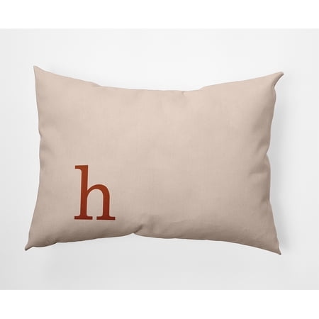 Simply Daisy 14" x 20" Modern Monogram Indoor/Outdoor Polyester Throw Pillow, Sienna