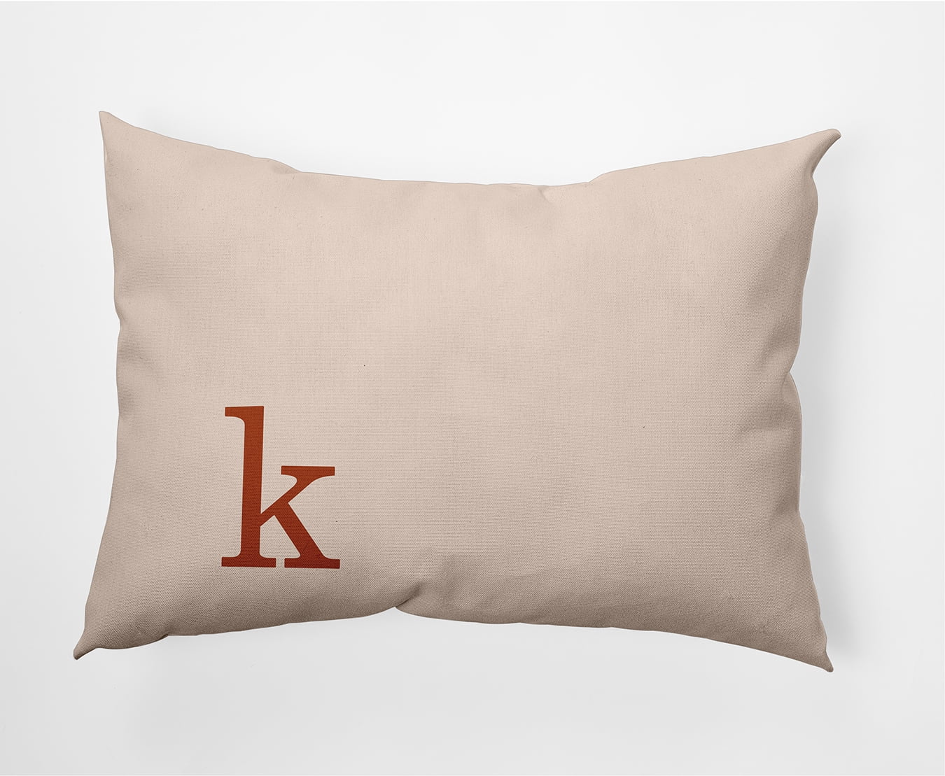 Simply Daisy 14" x 20" Modern Monogram Indoor/Outdoor Polyester Throw Pillow, Sienna