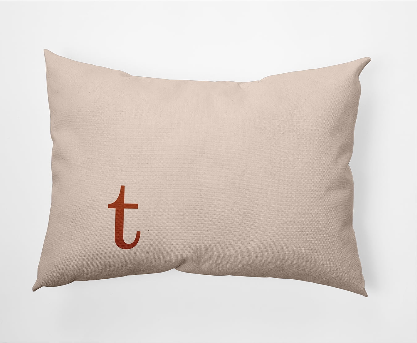Simply Daisy 14" x 20" Modern Monogram Indoor/Outdoor Polyester Throw Pillow, Sienna