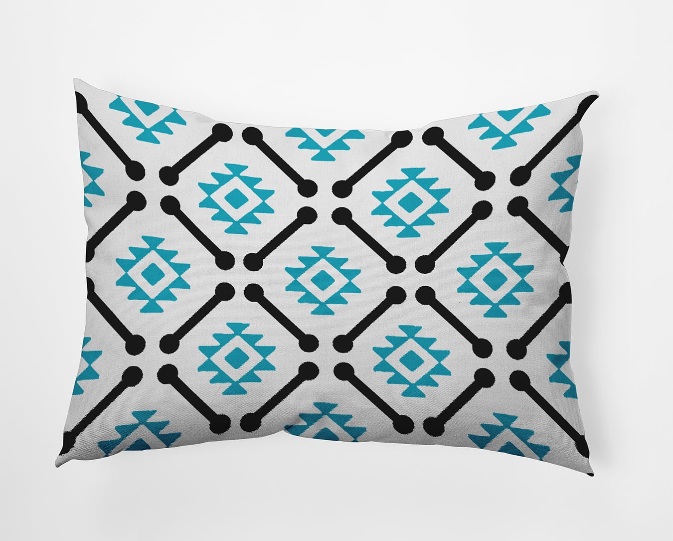 Simply Daisy 14" x 20" Modern Tribal Pattern Indoor/Outdoor Throw Pillow, Carribbean Turquoise (1 count)