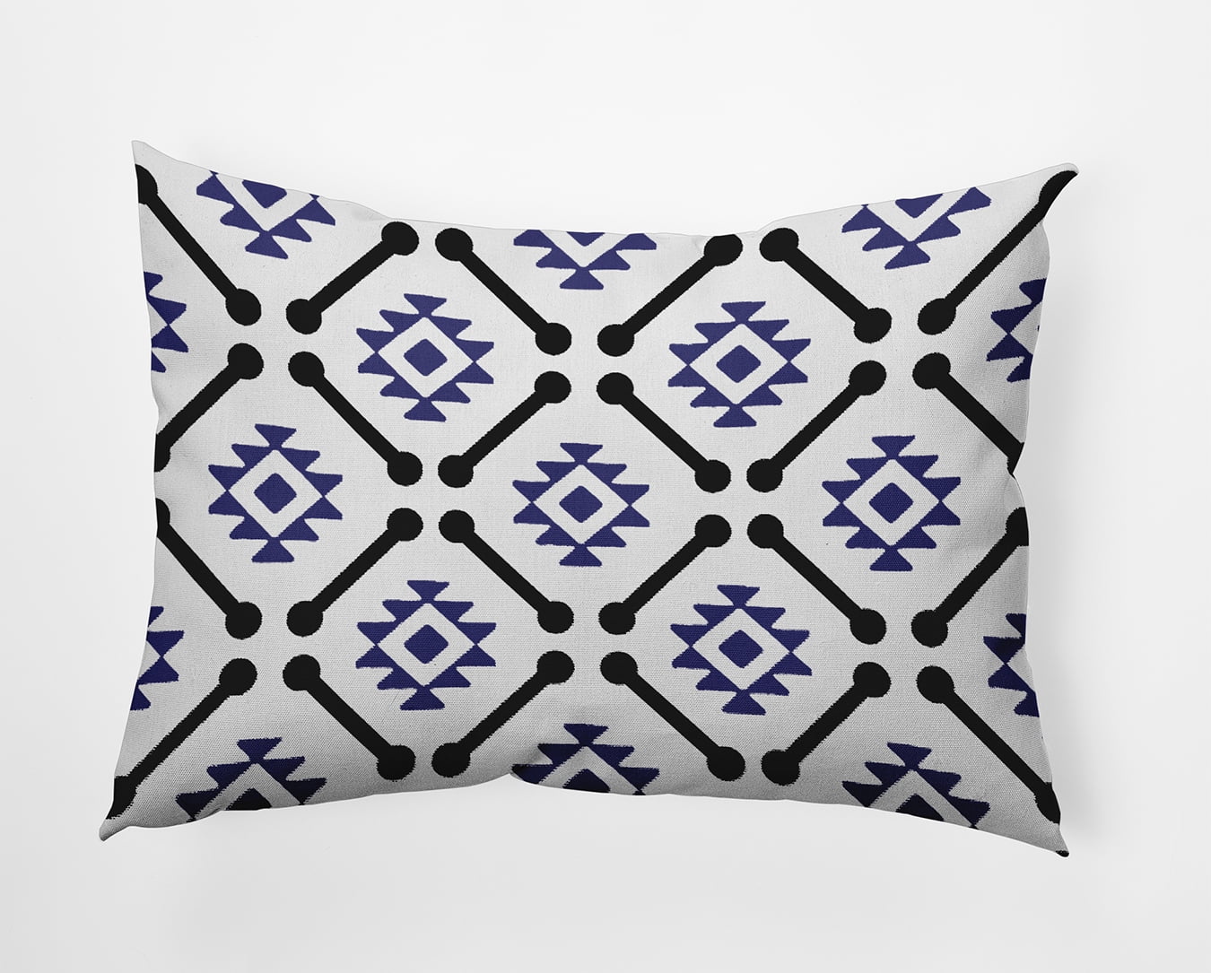 Simply Daisy 14" x 20" Modern Tribal Pattern Indoor/Outdoor Throw Pillow, Purplish Blue (1 count)