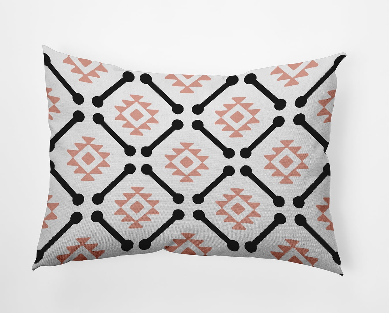 Simply Daisy 14" x 20" Modern Tribal Pattern Indoor/Outdoor Throw Pillow, Soft Coral (1 count)