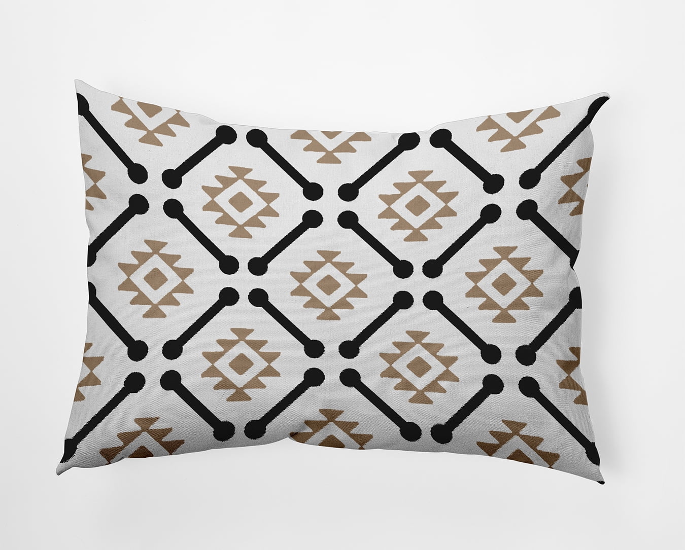 Simply Daisy 14" x 20" Modern Tribal Pattern Indoor/Outdoor Throw Pillow, Taupe (1 count)