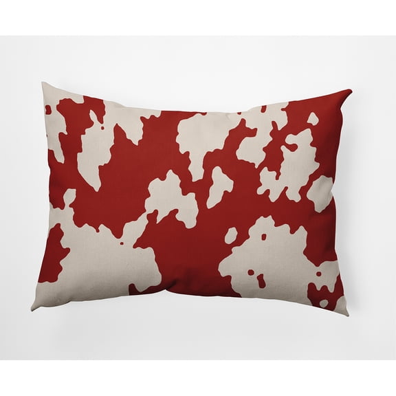 Simply Daisy 14" x 20" Moo Print Decorative Throw Pillow, Maple Red