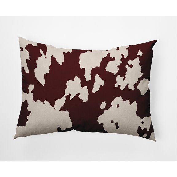 Simply Daisy 14" x 20" Moo Print Decorative Throw Pillow, Pomegranate