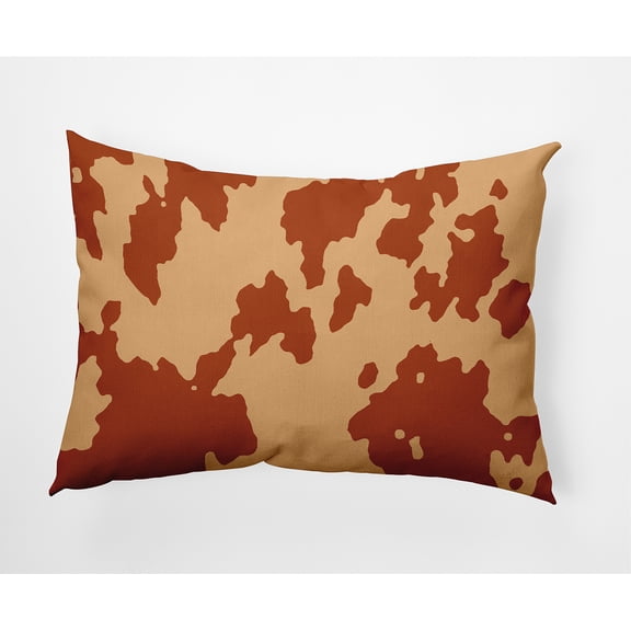 Simply Daisy 14" x 20" Moo Print Decorative Throw Pillow, Sienna