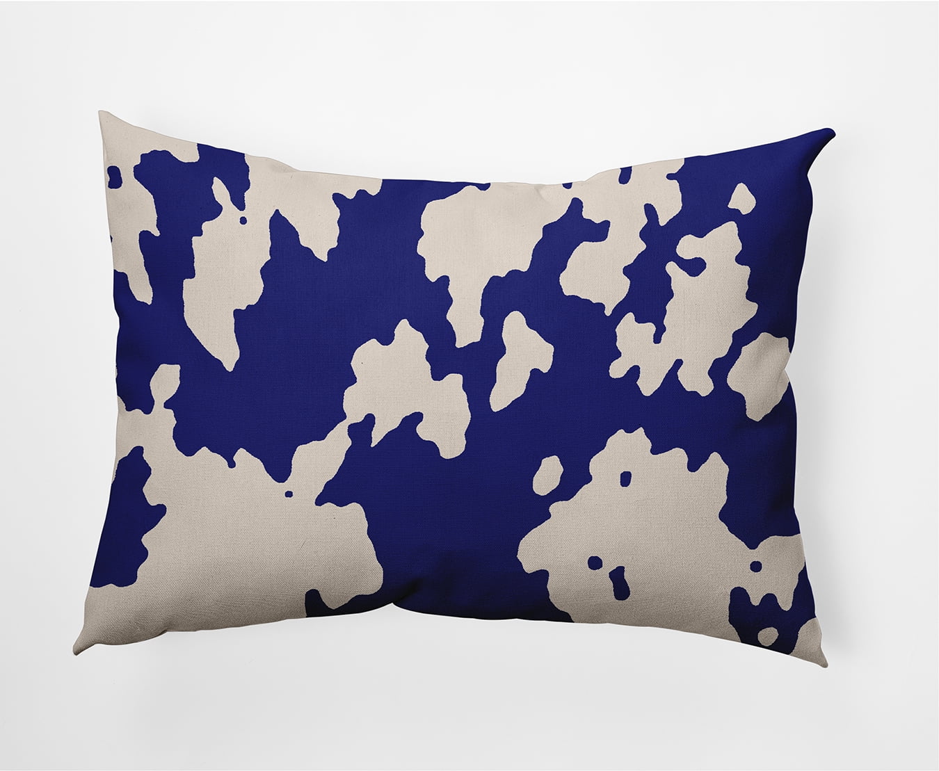 Simply Daisy 14" x 20" Moo Print Indoor/Outdoor Polyester Throw Pillow, Indigo Blue