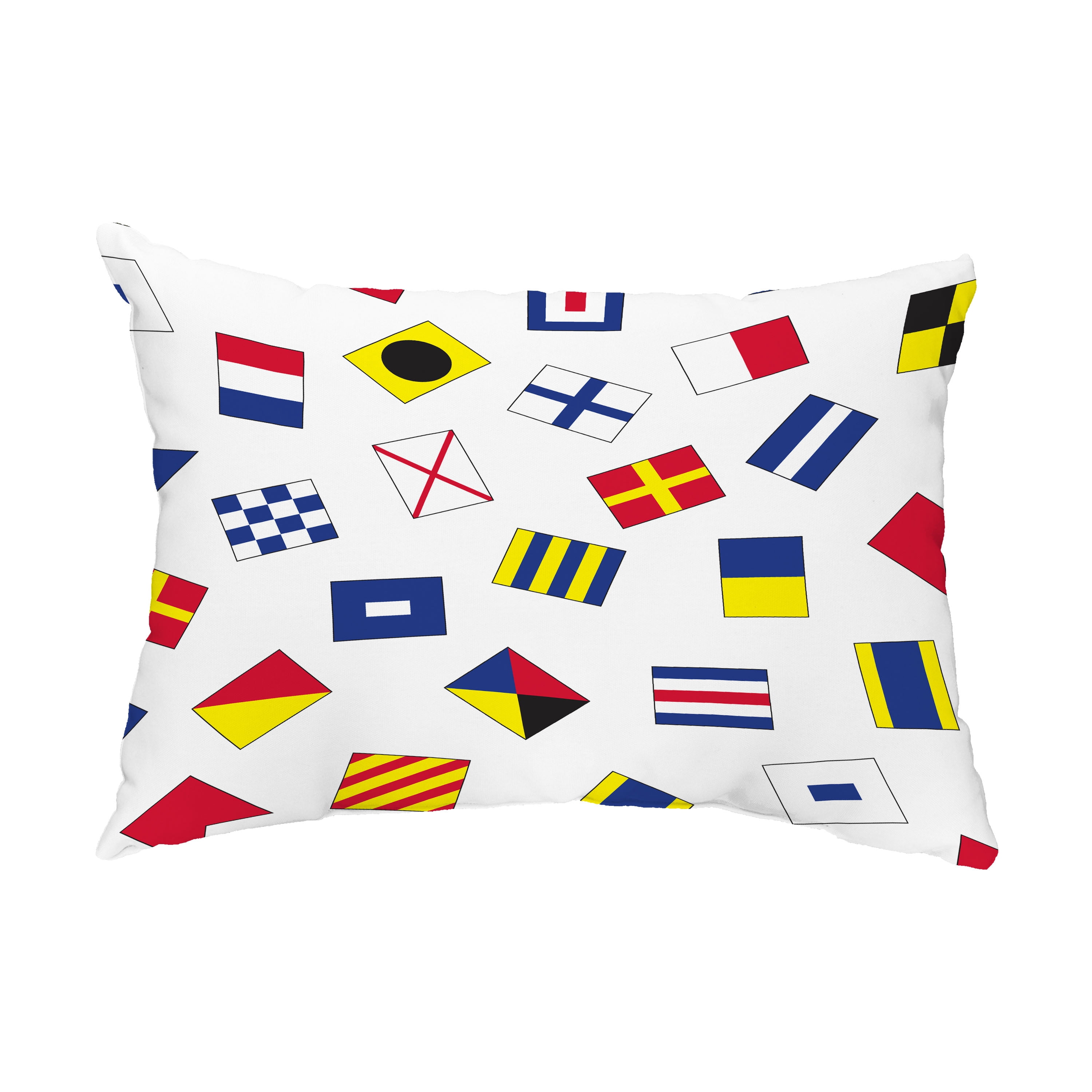 Simply Daisy, 14" x 20" Multi All Over Toss Larger Red Nautical Decorative Outdoor Pillow