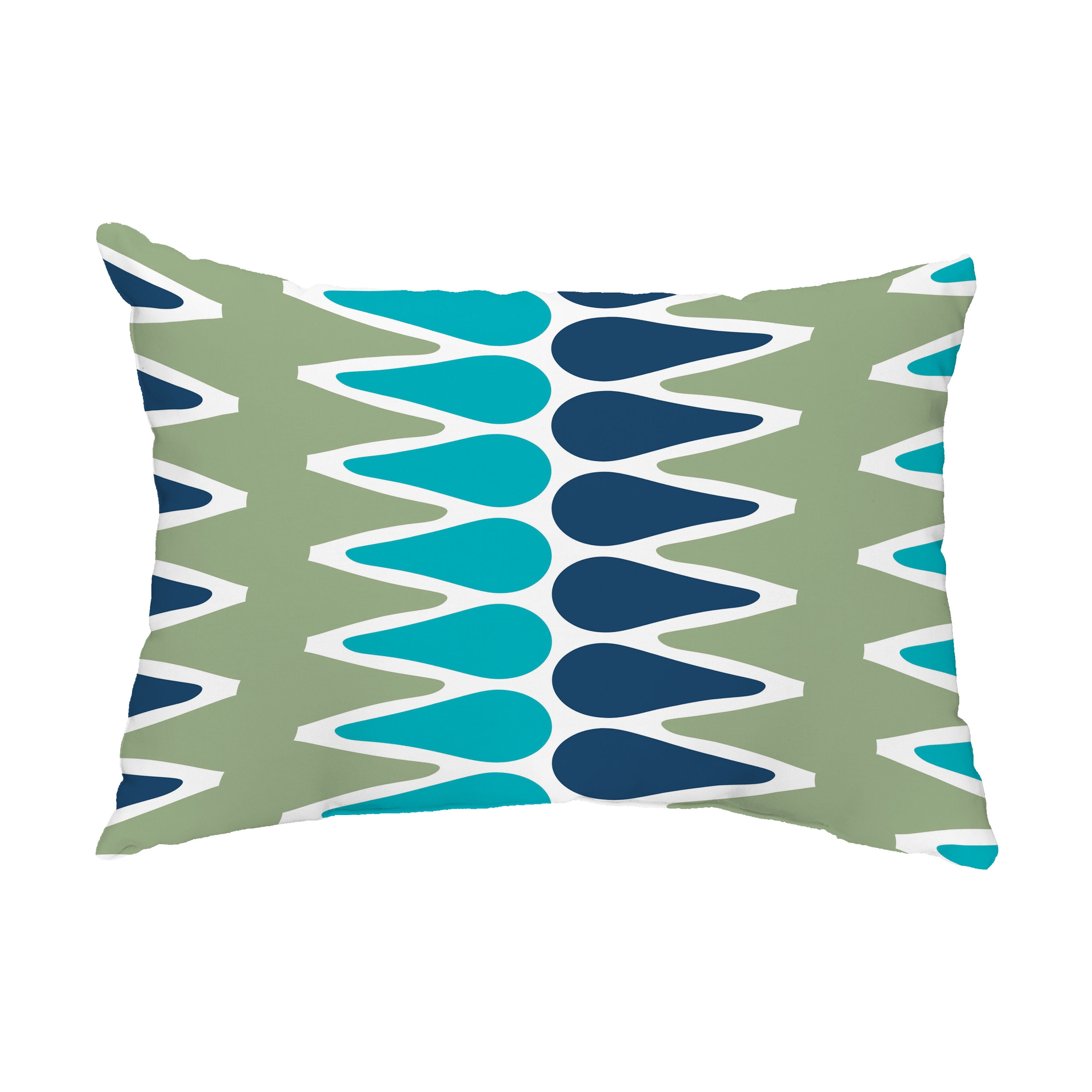 Simply Daisy, 14" x 20" Multi Colored Picks Green Abstract Decorative Outdoor Pillow
