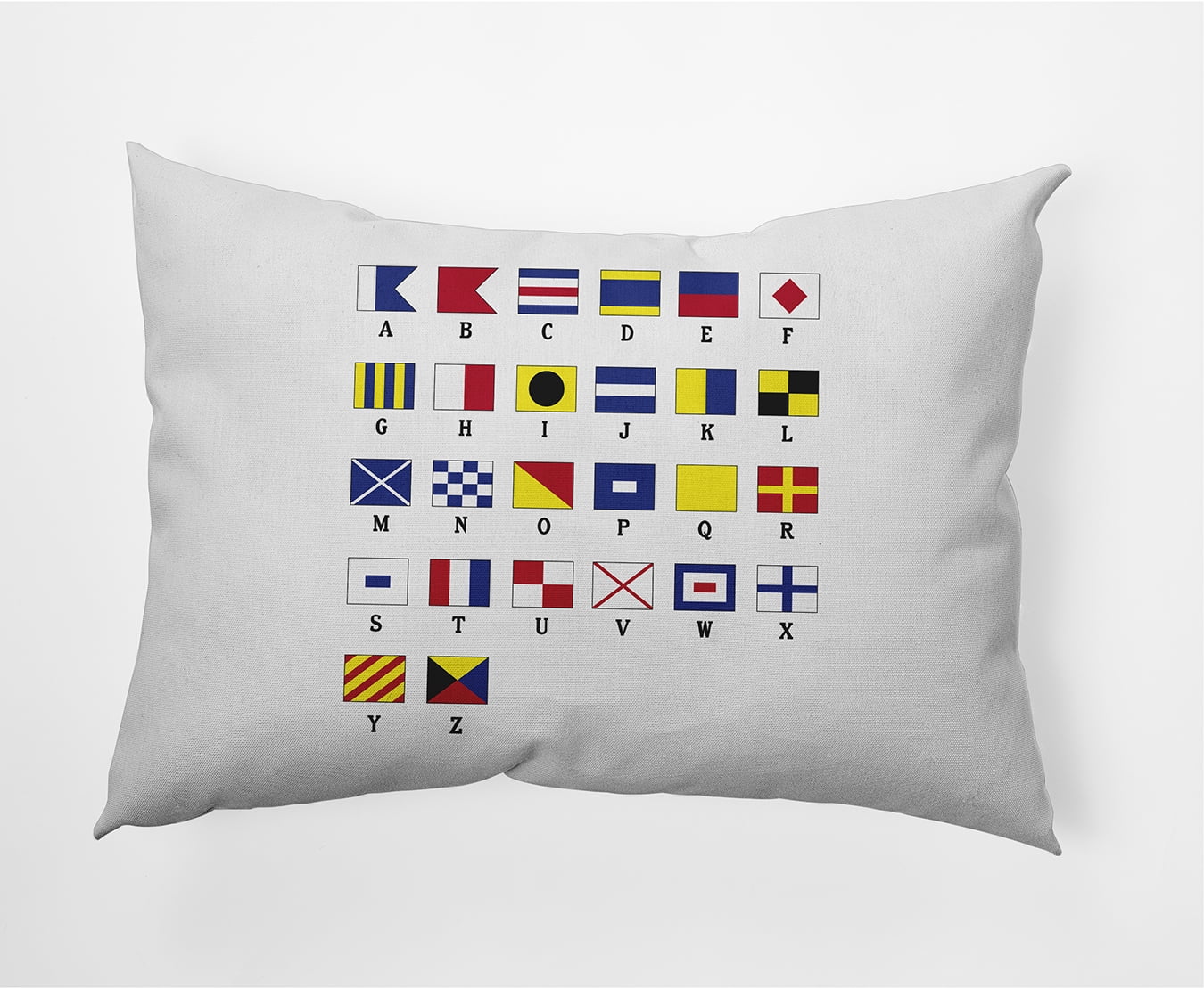 Simply Daisy, 14" x 20" Multi Smaller Letters Red Nautical Decorative Outdoor Pillow