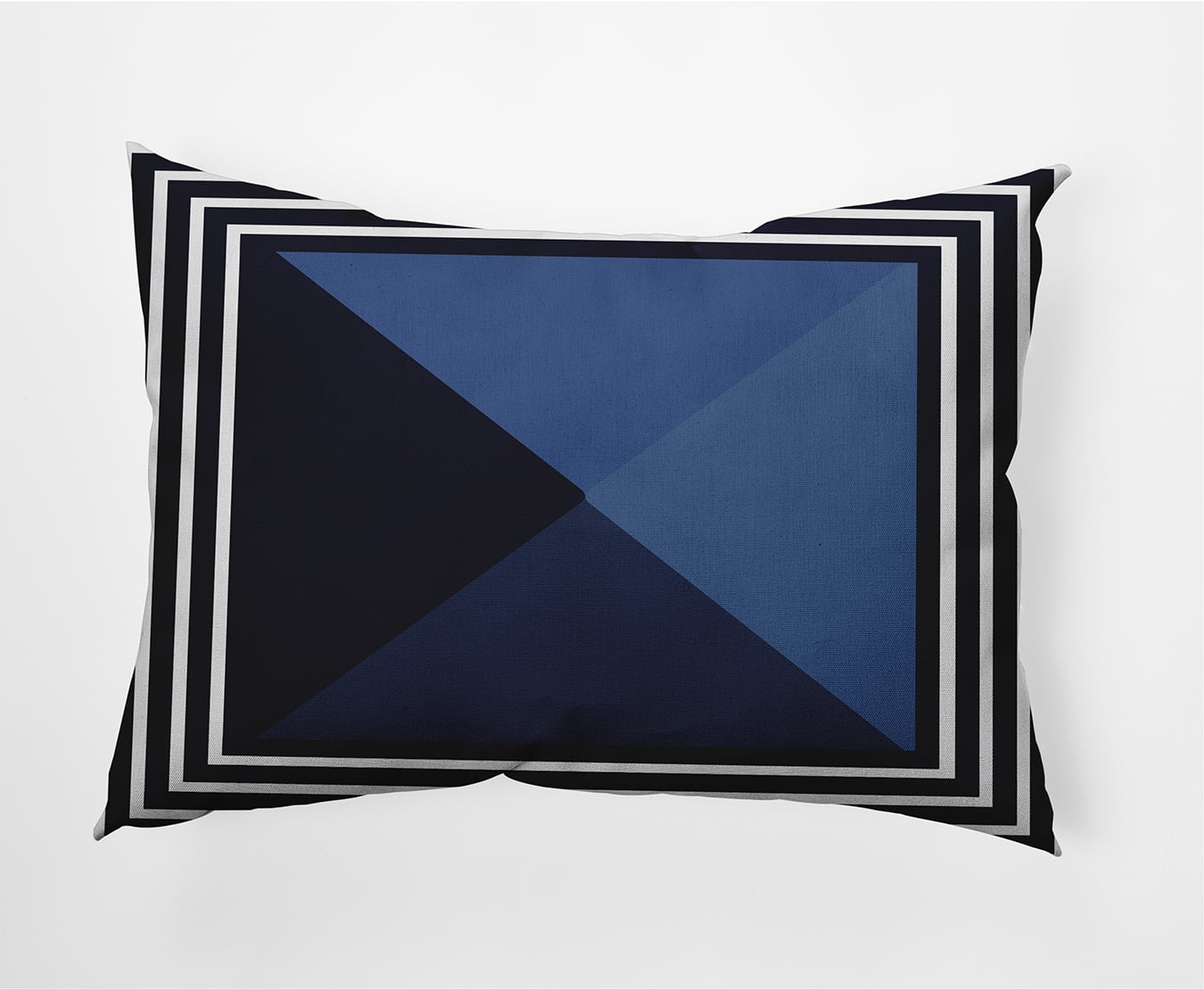 Simply Daisy, 14" x 20" Nautical Angles Navy Blue Abstract Decorative Outdoor Pillow