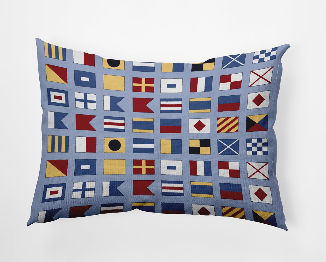Simply Daisy 14" x 20" Nautical Flags Decorative Throw Pillow, Peri (1 count)