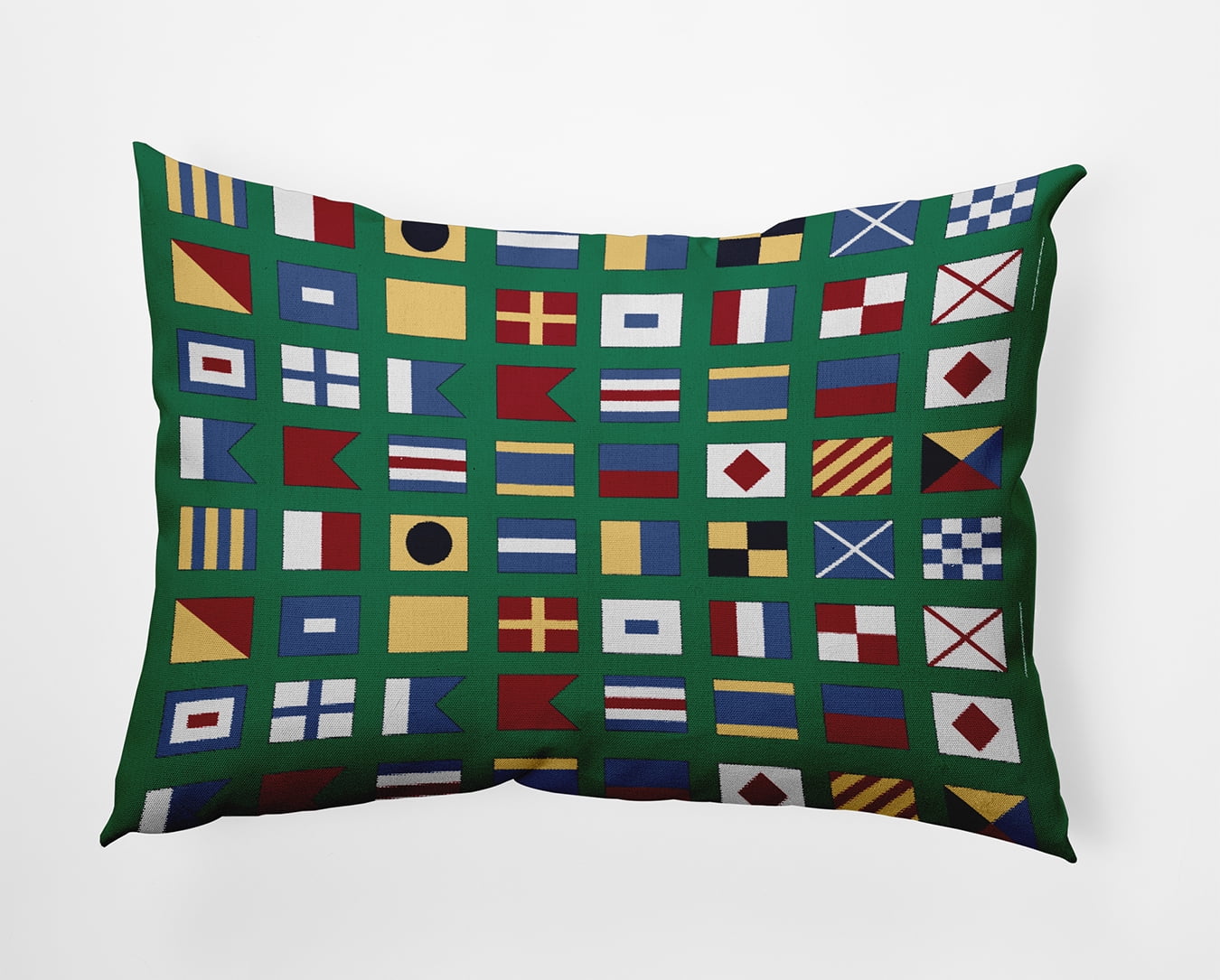 Simply Daisy 14" x 20" Nautical Flags Decorative Throw Pillow, True Mint (1 count)